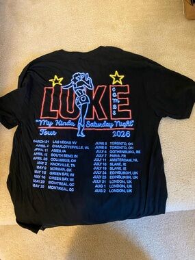 Black LUKE Combs 2026 Tour Short Sleeve Tee with Neon Graphic